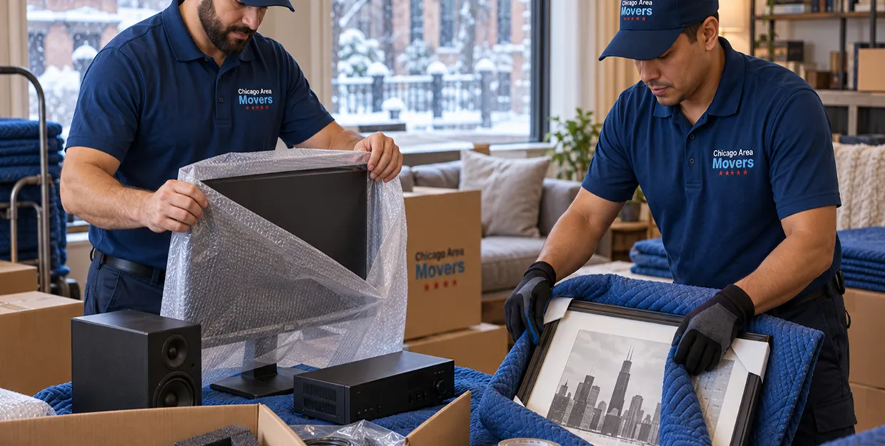 Chicago Area Movers crew handling a moving and storage service