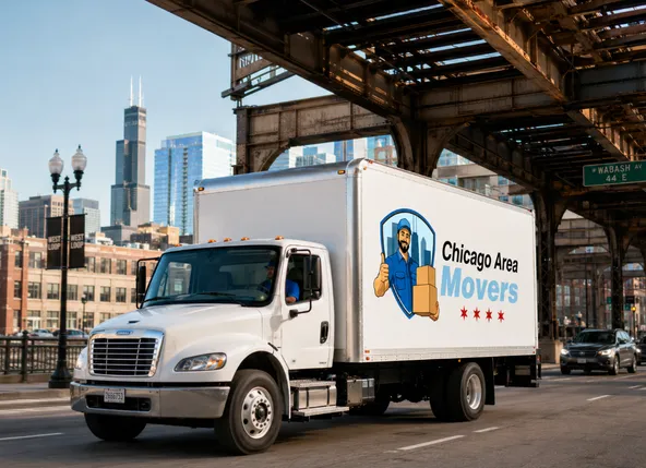 Movers coordinating a Chicago relocation across two addresses