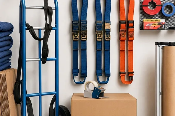 Boxes, bubble wrap, and packing supplies staged for a Chicago move